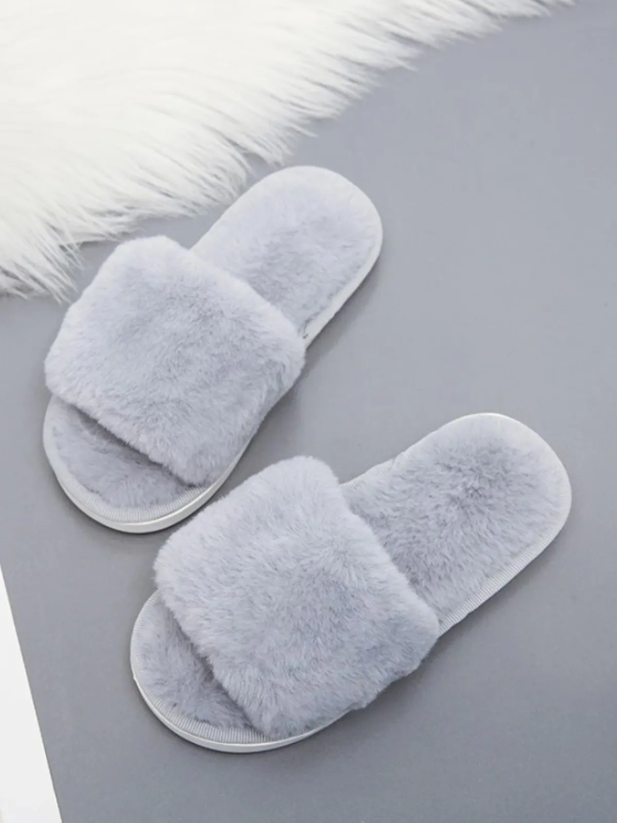 Feels Like Home Faux Fur Slippers By Liv and Mia