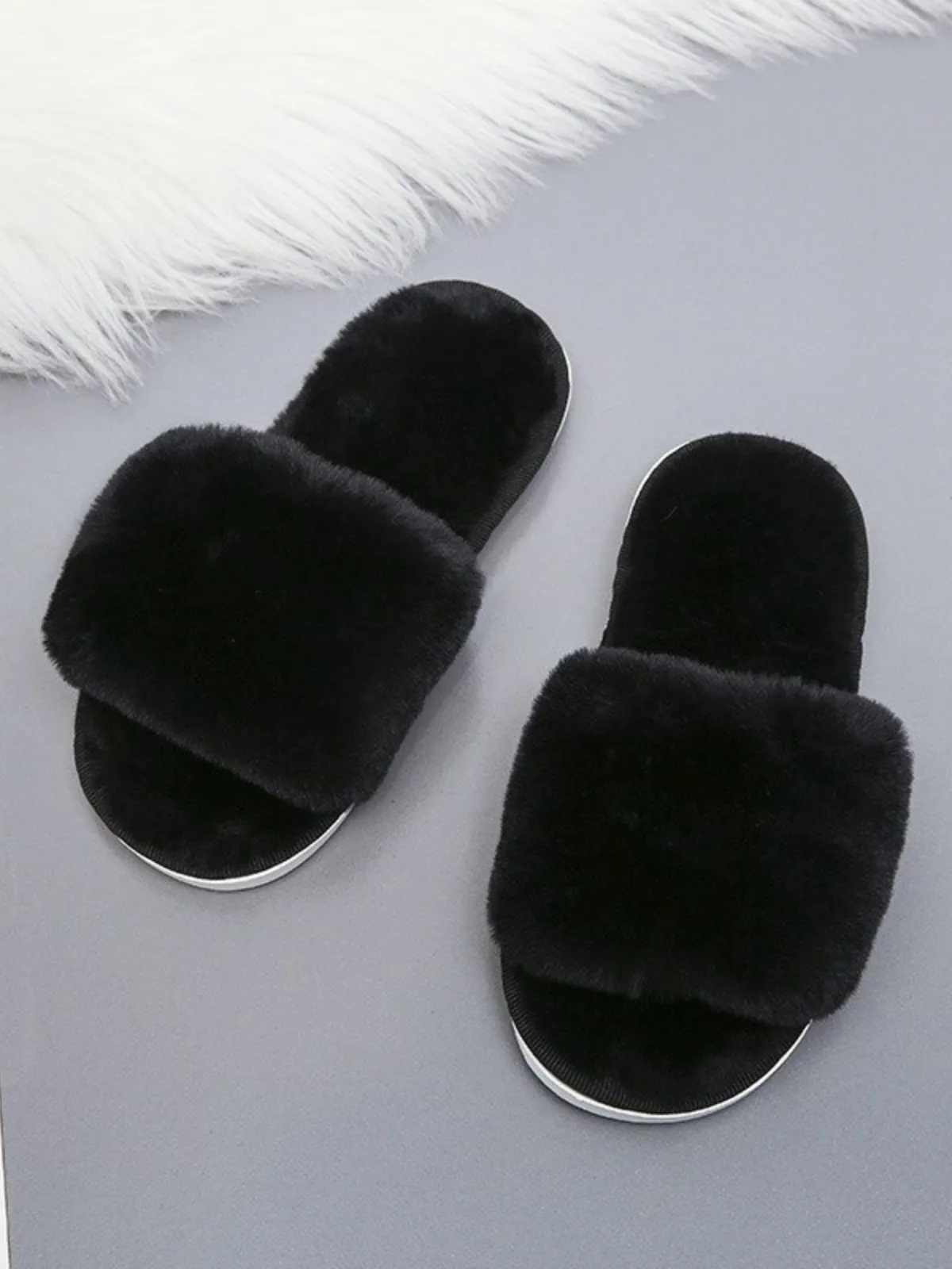 Feels Like Home Faux Fur Slippers By Liv and Mia