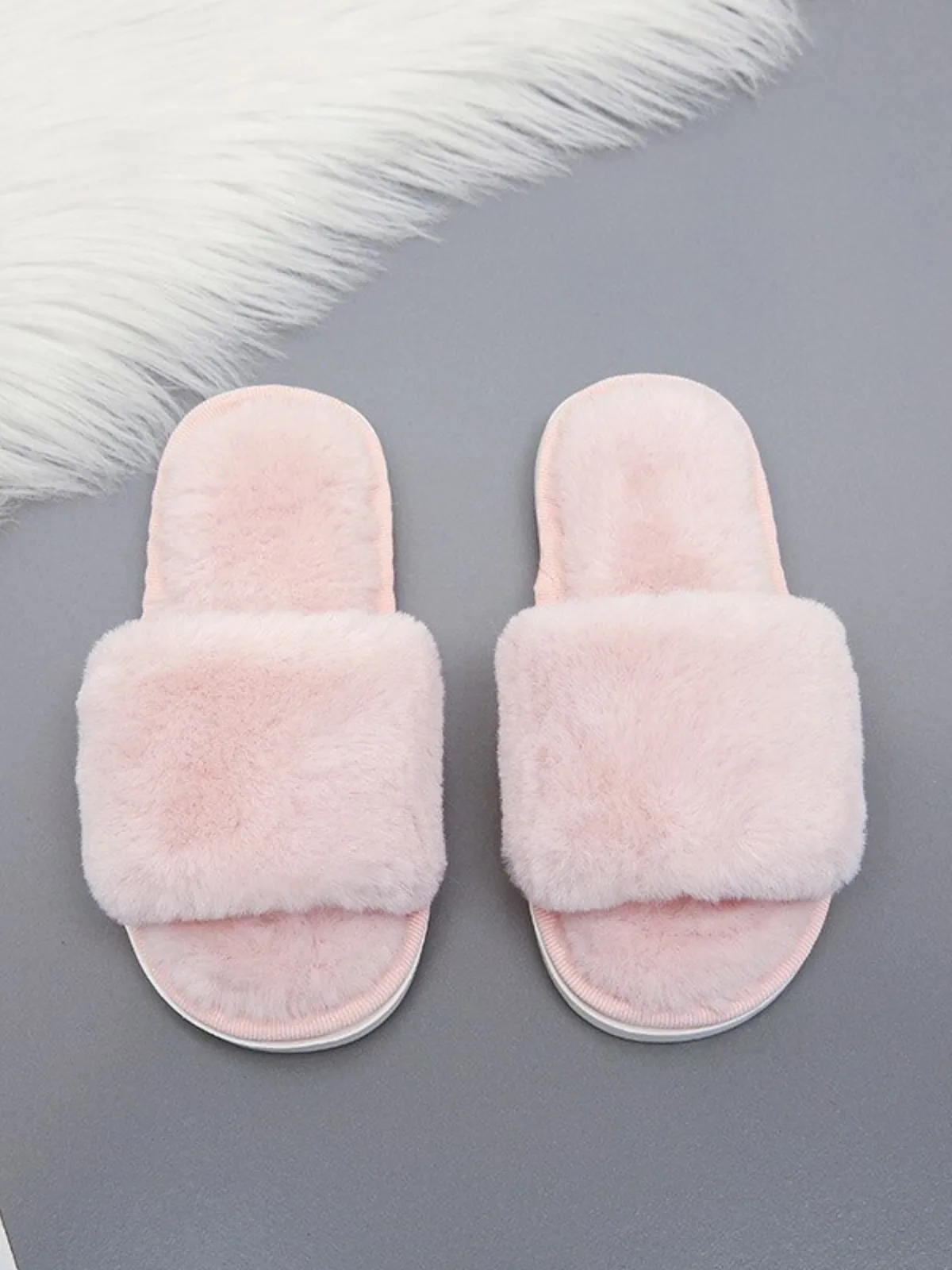 Feels Like Home Faux Fur Slippers By Liv and Mia
