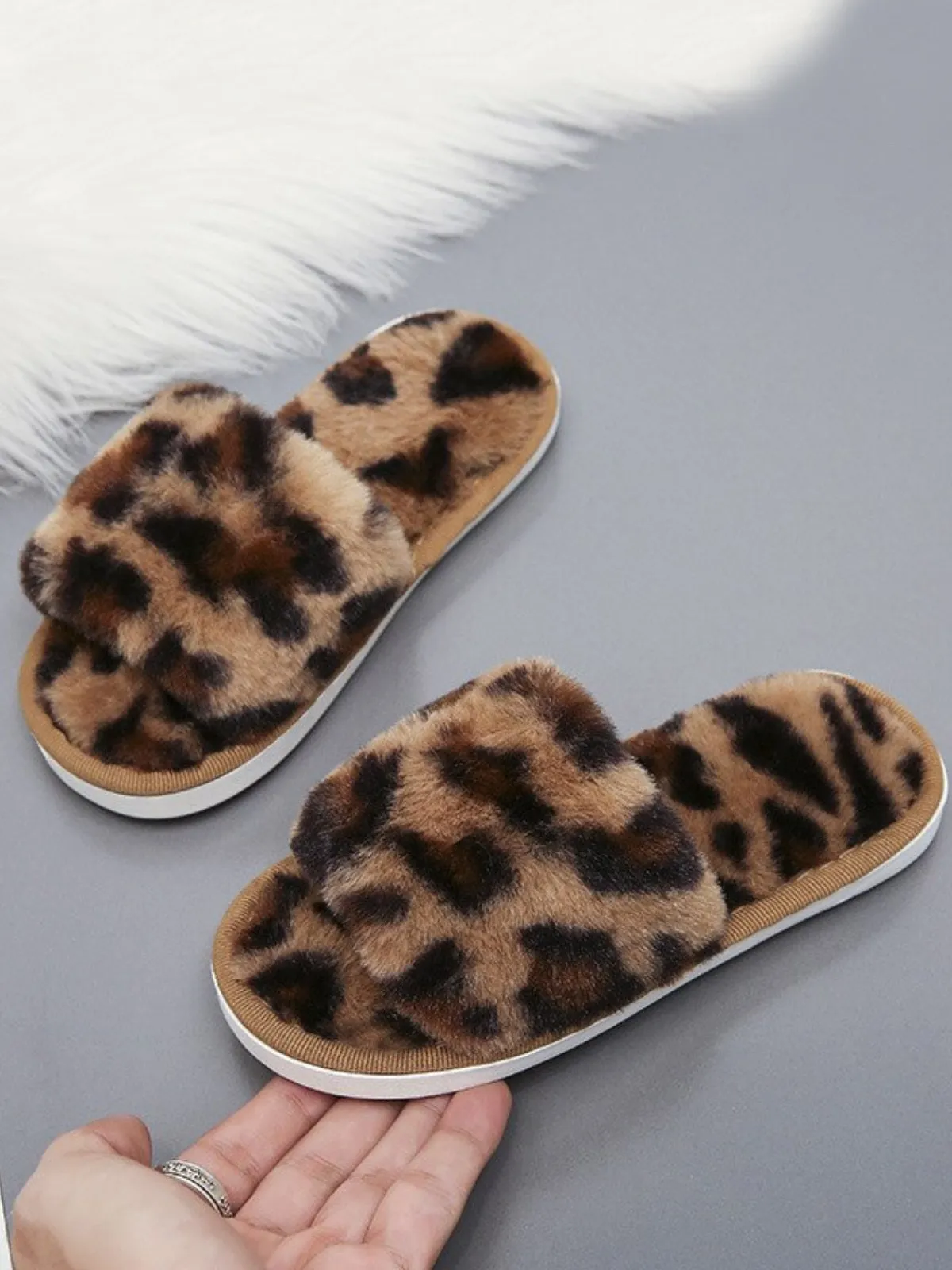Feels Like Home Faux Fur Slippers By Liv and Mia