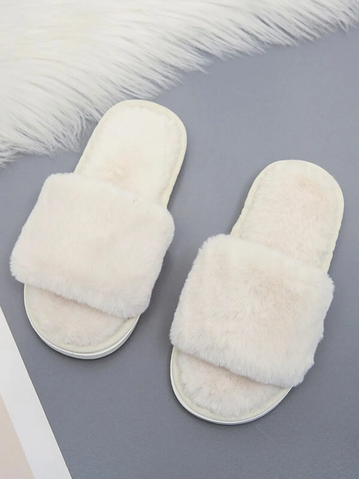 Feels Like Home Faux Fur Slippers By Liv and Mia