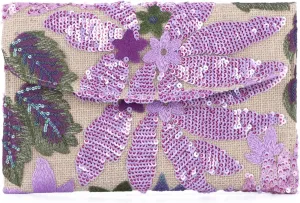 Floral Clutch Purse for Women Boho Envelope Evening Party Purses Summer Embroidery Beaded Handbags