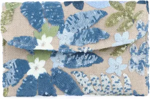 Floral Clutch Purse for Women Boho Envelope Evening Party Purses Summer Embroidery Beaded Handbags