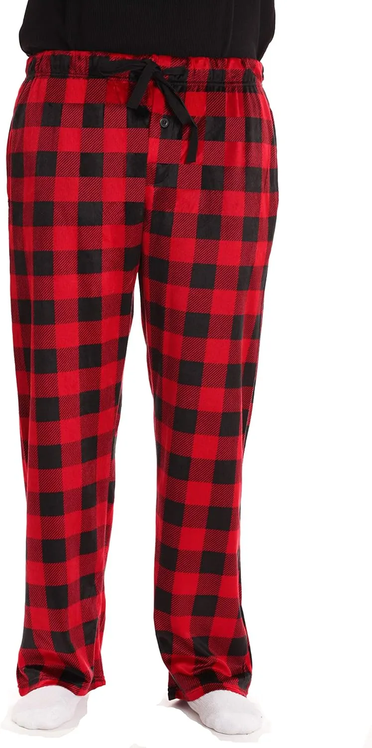 #followme Ultra Soft Fleece Men's Plaid Pajama Pants with Pockets