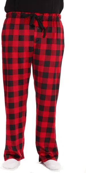 #followme Ultra Soft Fleece Men's Plaid Pajama Pants with Pockets