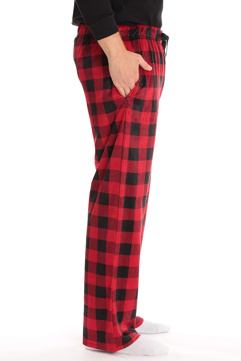 #followme Ultra Soft Fleece Men's Plaid Pajama Pants with Pockets