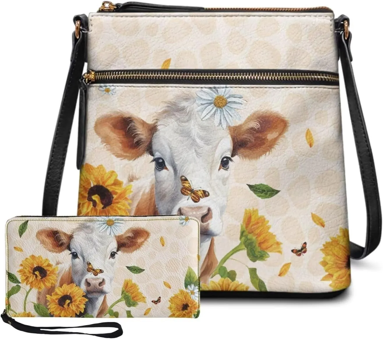 FOR U DESIGNS Hobo Bags for Women Satchel Purses and Handbags Leather Crossbody Purse and Wallet Set