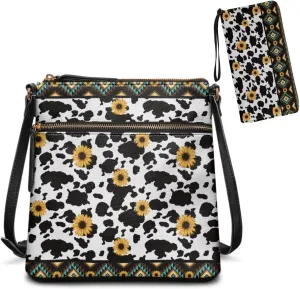 FOR U DESIGNS Hobo Bags for Women Satchel Purses and Handbags Leather Crossbody Purse and Wallet Set
