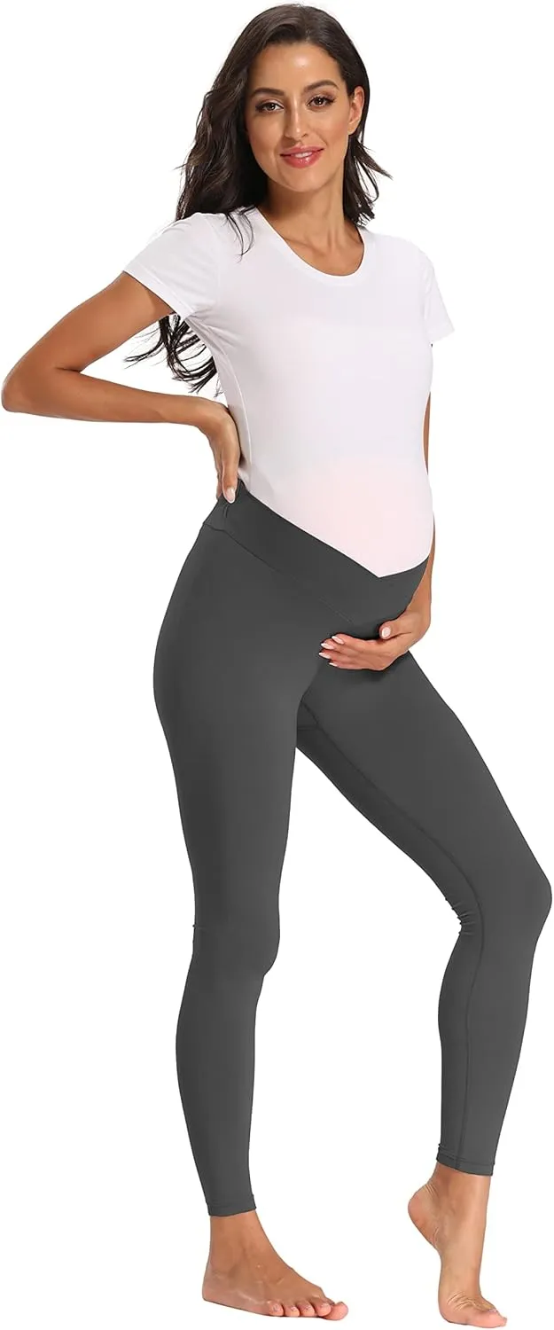 Foucome Women's Under The Belly Super Soft Support Maternity Leggings