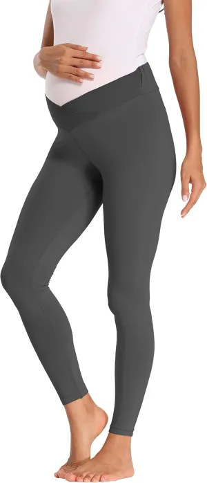 Foucome Women's Under The Belly Super Soft Support Maternity Leggings