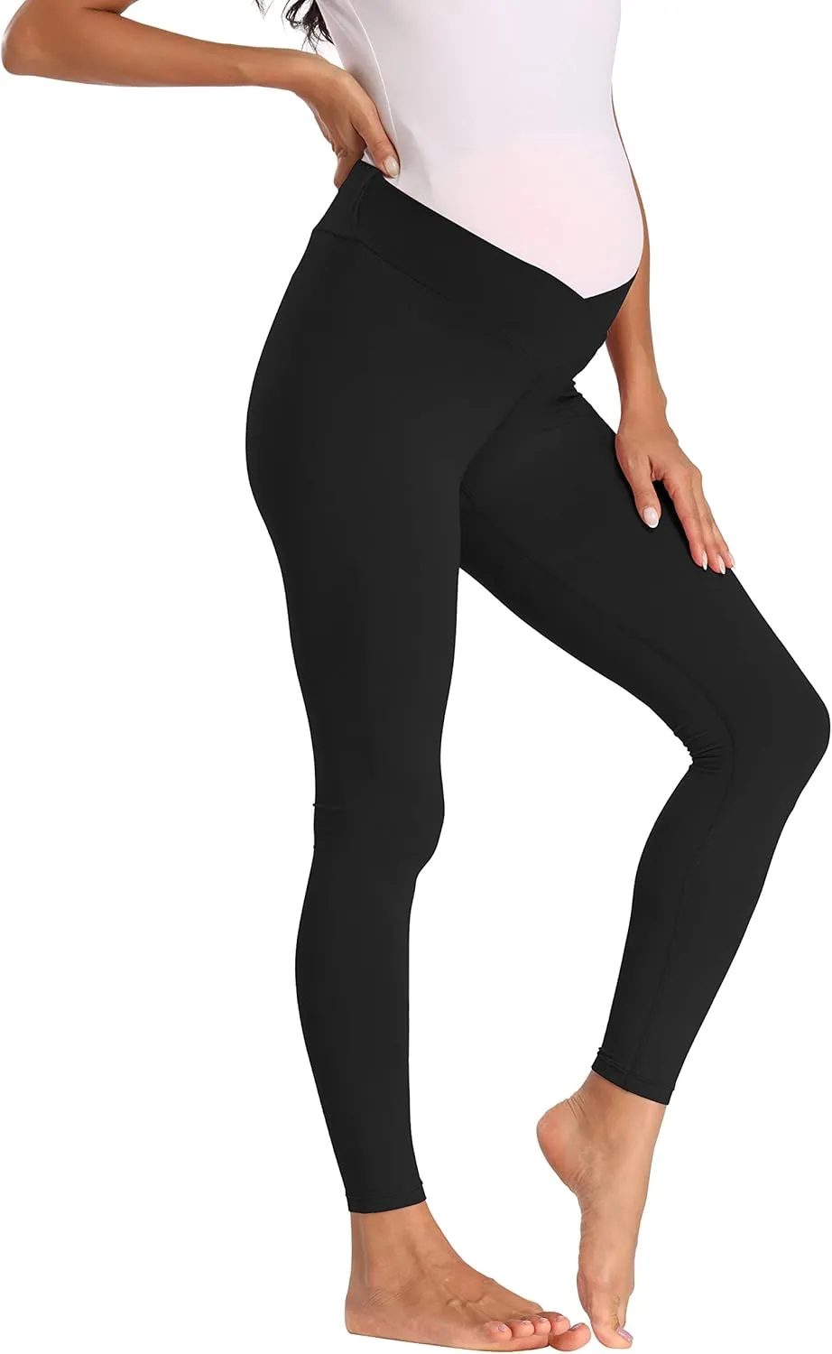 Foucome Women's Under The Belly Super Soft Support Maternity Leggings