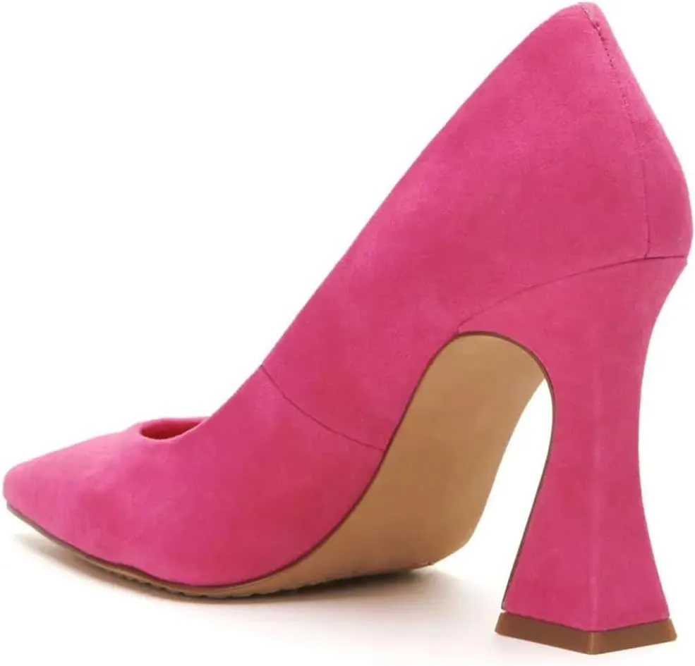 FOWT Women Pointed Toe Slip on Pumps Chunky Block High Heels All Season Formal Wear Office Party Prom Shoes Size 4-15 US