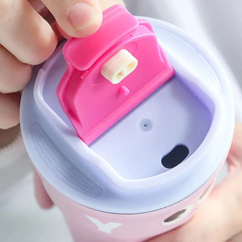 Fun Emoji Pink Vacuum Insulated Stainless Steel Coffee/Water/Tea Travel Tumbler For Kids & Adults,450Ml