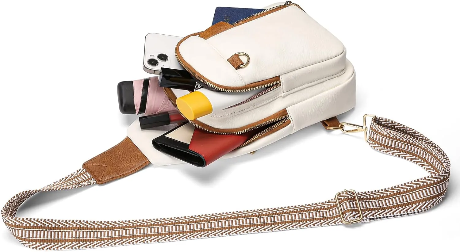 GAEKEAO Sling Bag for Women Crossbody Bags Fanny Pack Vegan Leather Chest Bag Travel Shoulder Belt Purse Backpack Gifts
