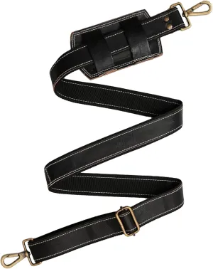 Genuine Leather Bag Strap  Adjustable 60 Inch Full Grain Crossbody Replacement Strap for Handbags, Purses, Shoulder Bags  Heavy Duty Black Leather Strap with Gold Hardware