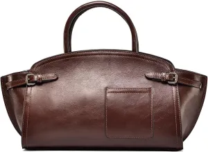 Genuine Leather Handbags For Women Crossbody Purse Vintage Hobo Bags Top Handle Bags Brown
