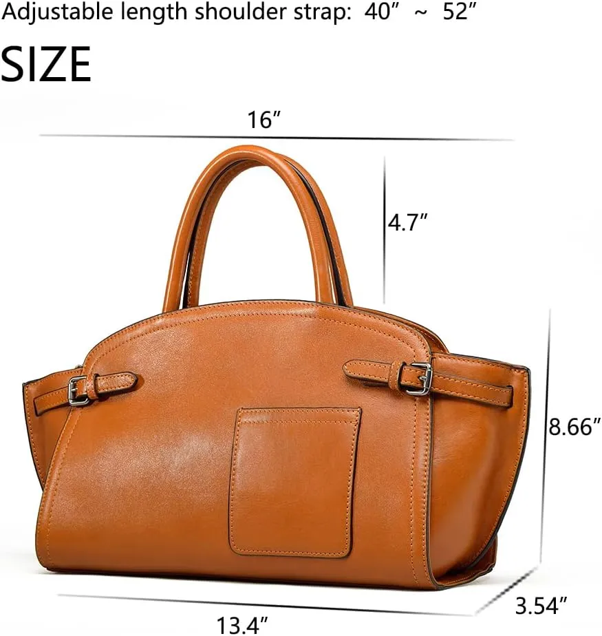 Genuine Leather Handbags For Women Crossbody Purse Vintage Hobo Bags Top Handle Bags Brown