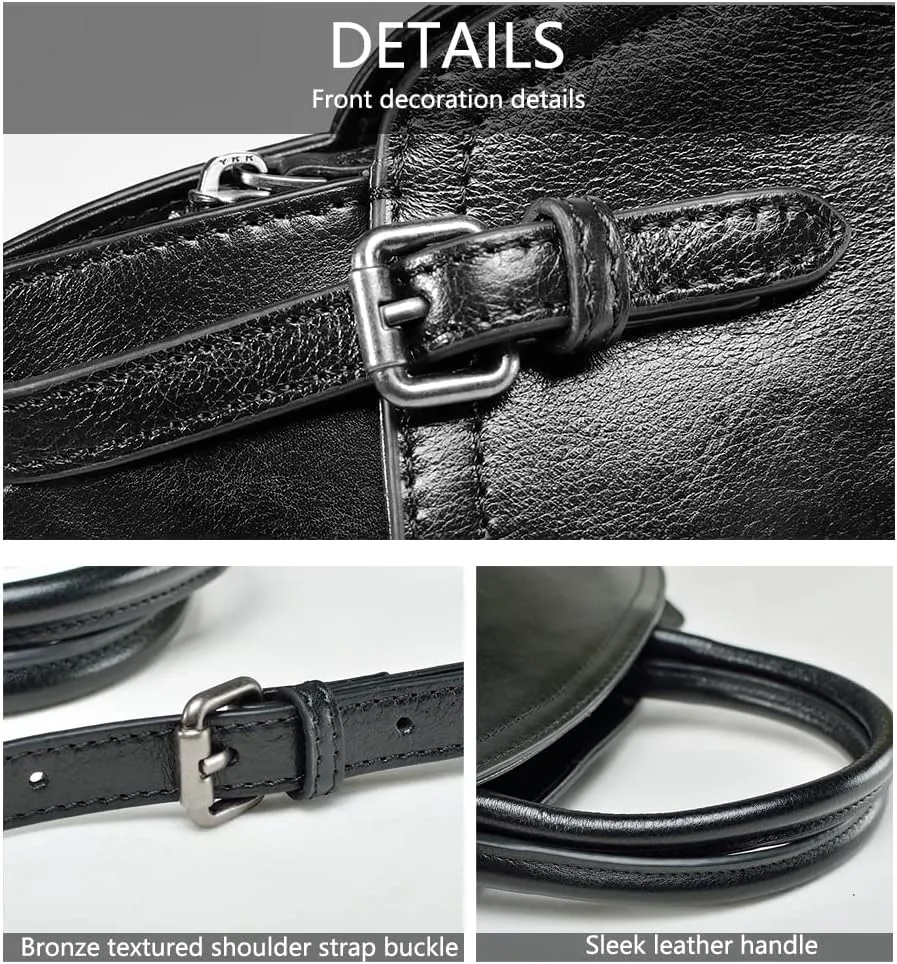 Genuine Leather Handbags For Women Crossbody Purse Vintage Hobo Bags Top Handle Bags Brown