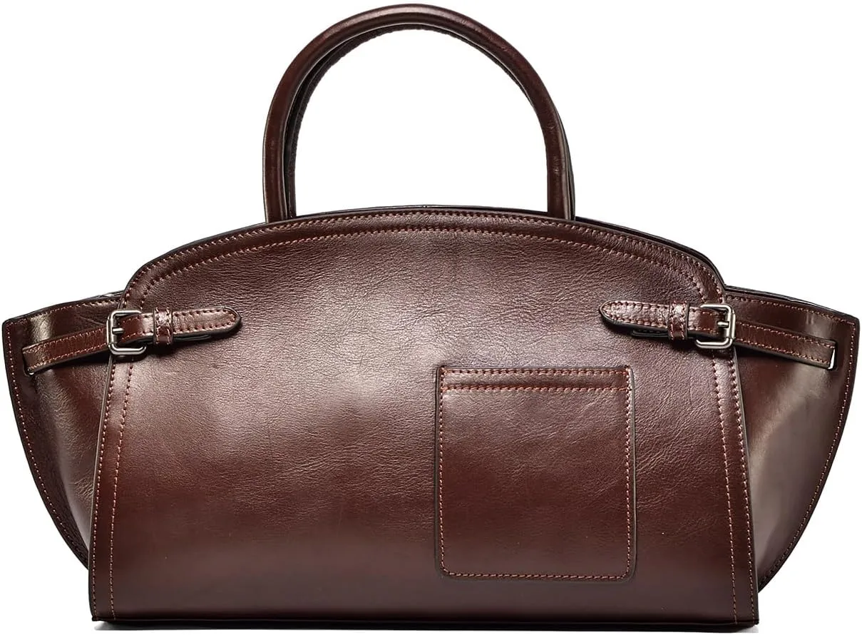 Genuine Leather Handbags For Women Crossbody Purse Vintage Hobo Bags Top Handle Bags Brown