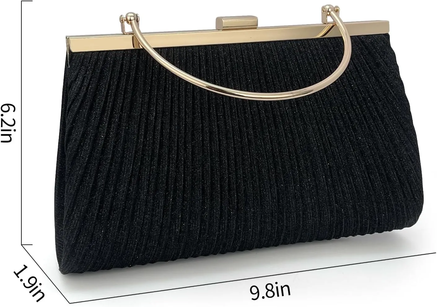 Glitter Evening Bag Female Pleated Purse Bag for Bridal Wedding Party Crossbody Clutch Bags