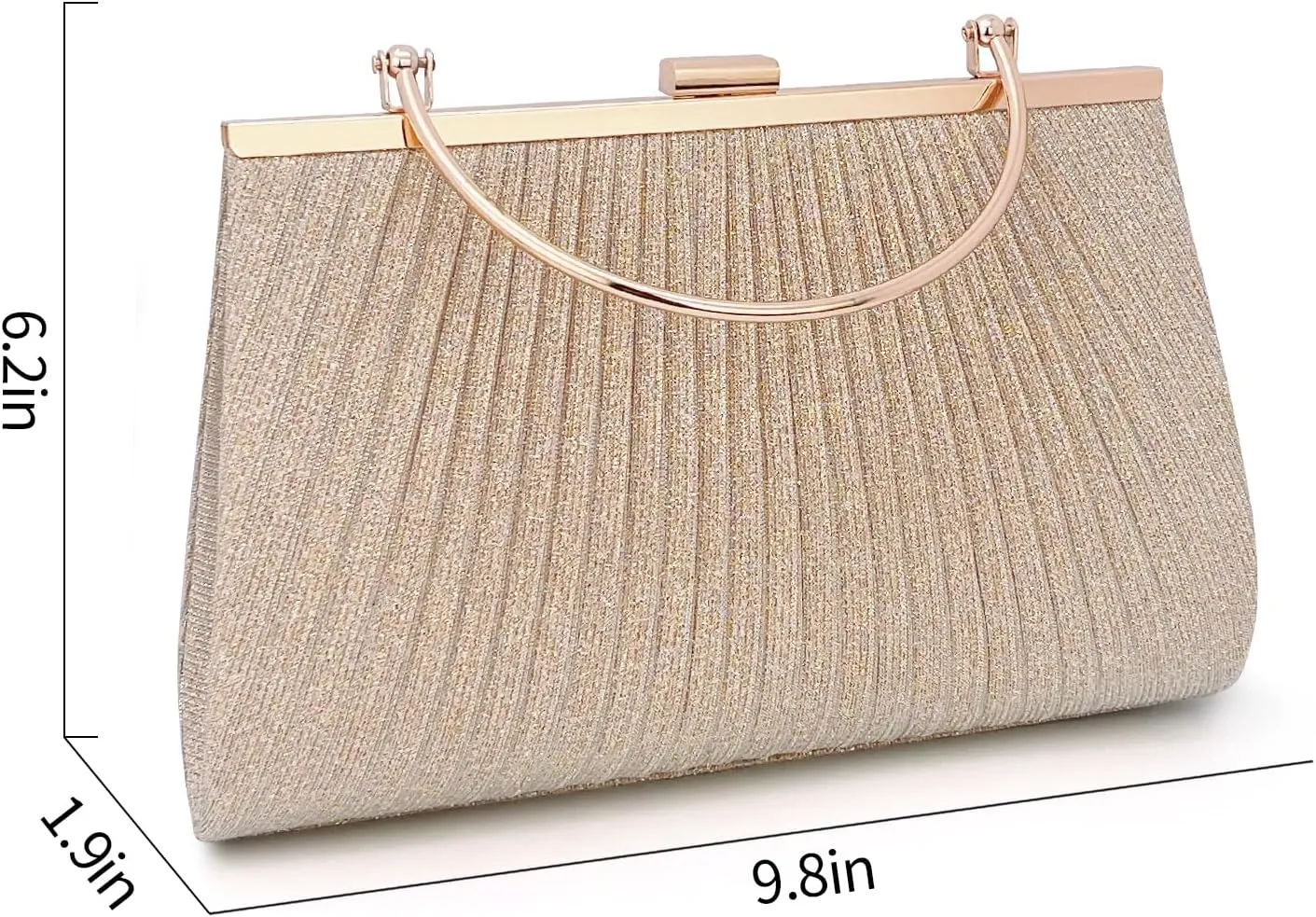 Glitter Evening Bag Female Pleated Purse Bag for Bridal Wedding Party Crossbody Clutch Bags