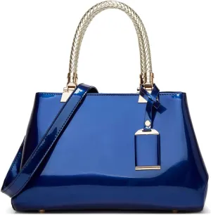 Glossy Patent Leather Handbags for Women Top Handle Handbag Purse Satchel Ladies Medium Tote Bags Stylish Shoulder Bag