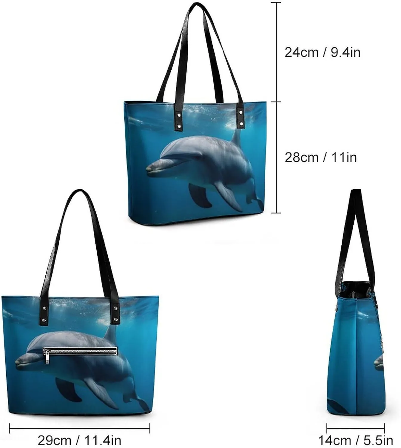 Gray Leather Bag Purse Handbag for Women Top Handle Satchel Shoulder with Zipper Tote Bags Large