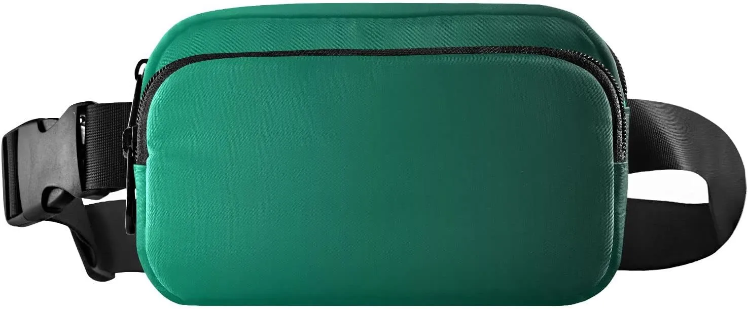 Green Gradient Fanny Pack for Women Men Belt Bag Crossbody Waist Pouch Waterproof Everywhere Purse Fashion Sling Bag for Running Hiking Workout Walking Travel