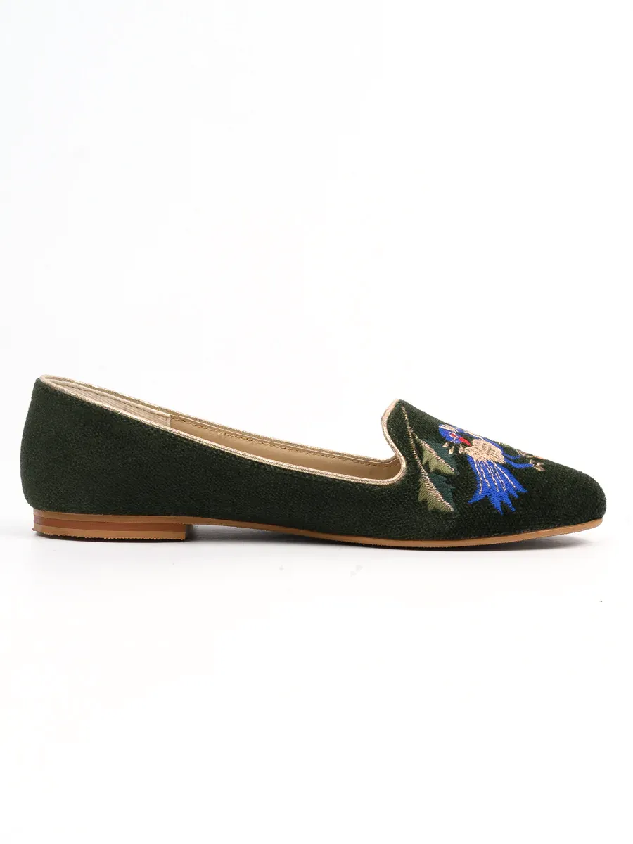 Green Peacock Casual Pumps
