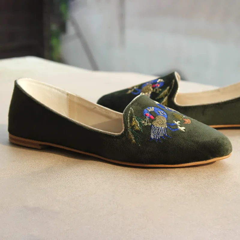 Green Peacock Casual Pumps
