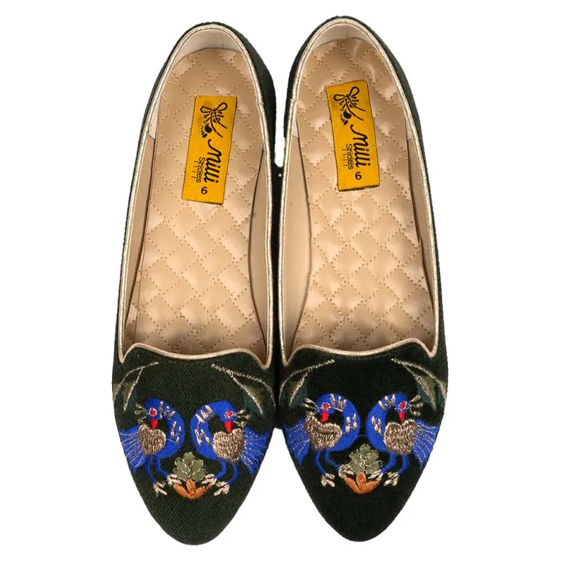 Green Peacock Casual Pumps
