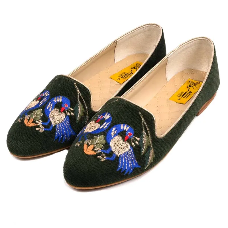 Green Peacock Casual Pumps