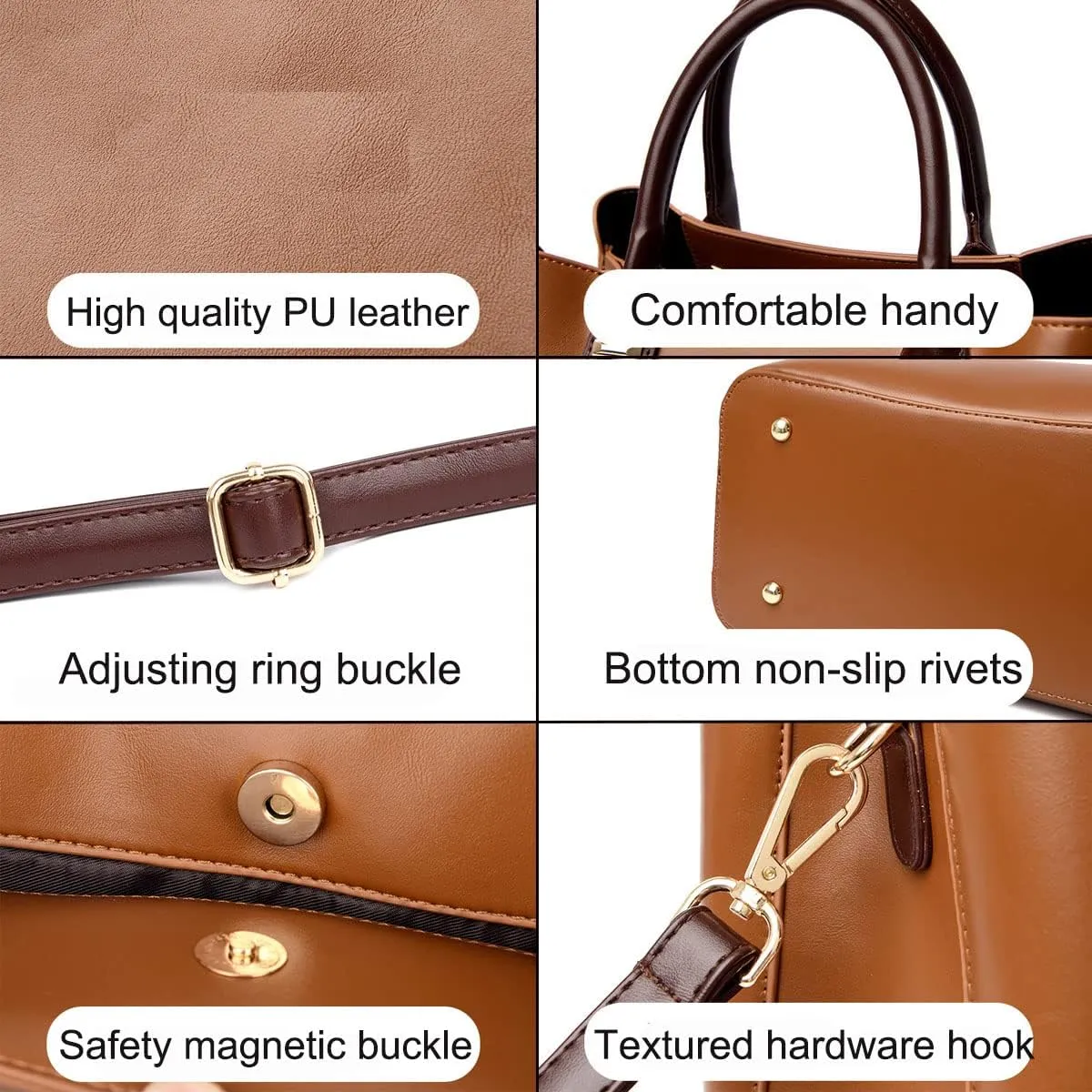 Handbags and Purses for Women PU Leather Satchels Fashion Shoulder Bags Simple Totes Top-Handle Crossbody Bags Grey