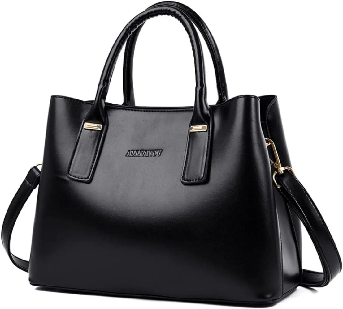 Handbags and Purses for Women PU Leather Satchels Fashion Shoulder Bags Simple Totes Top-Handle Crossbody Bags Grey