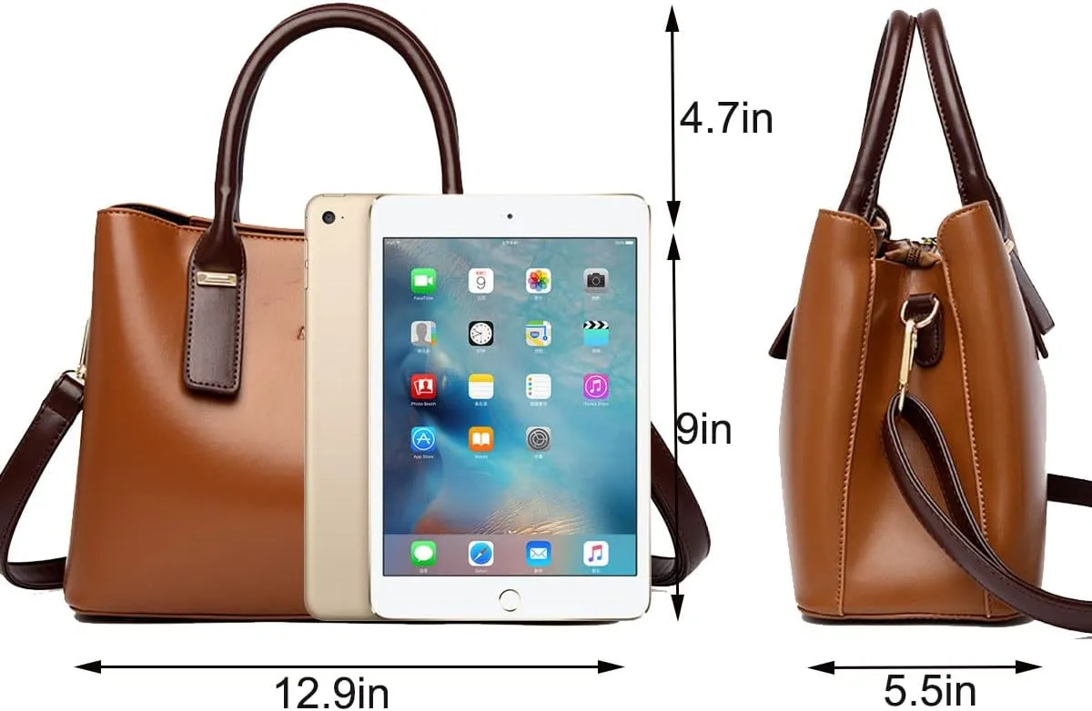 Handbags and Purses for Women PU Leather Satchels Fashion Shoulder Bags Simple Totes Top-Handle Crossbody Bags Grey