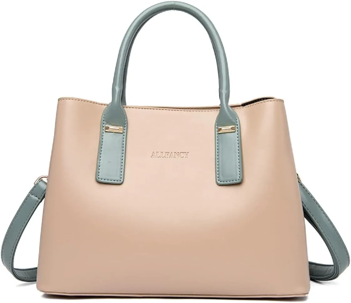 Handbags and Purses for Women PU Leather Satchels Fashion Shoulder Bags Simple Totes Top-Handle Crossbody Bags Grey