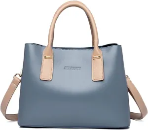 Handbags and Purses for Women PU Leather Satchels Fashion Shoulder Bags Simple Totes Top-Handle Crossbody Bags Grey