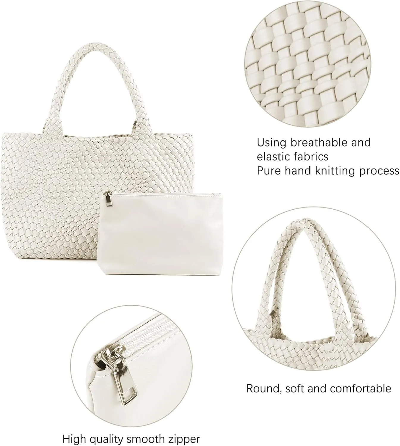 Handmade Woven Bag Satchel Handbag For Women Vegan Leather Tote Bag With Purses Travel Shoulder Bag Underarm Bag