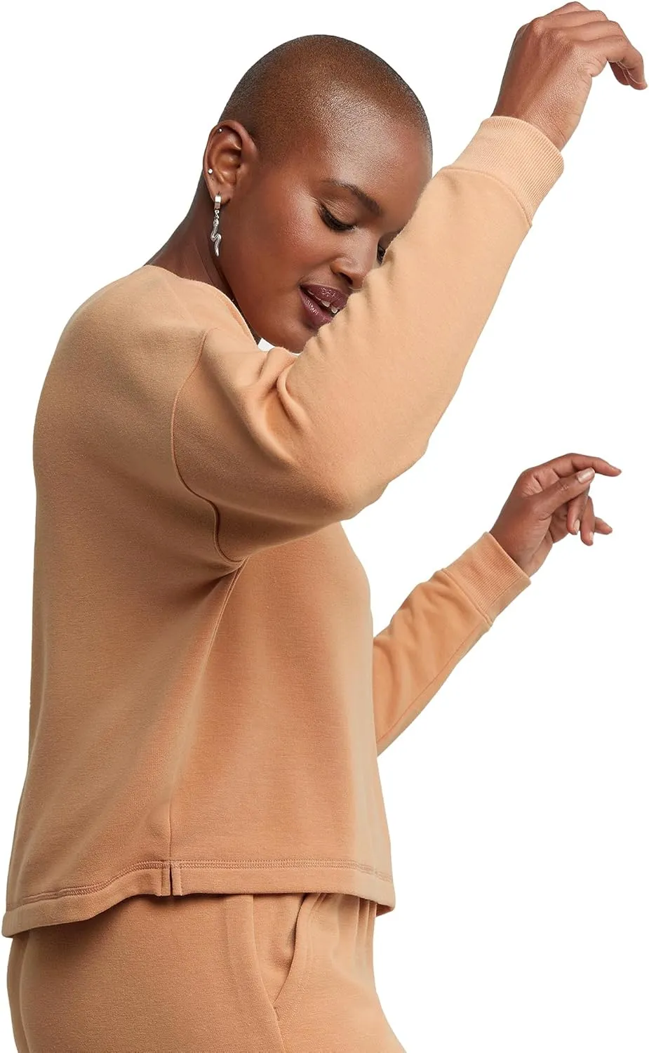 Hanes Women's Originals Sweatshirt, Soft Brushed Fleece Cropped Pullover, Plus