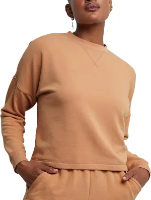 Hanes Women's Originals Sweatshirt, Soft Brushed Fleece Cropped Pullover, Plus