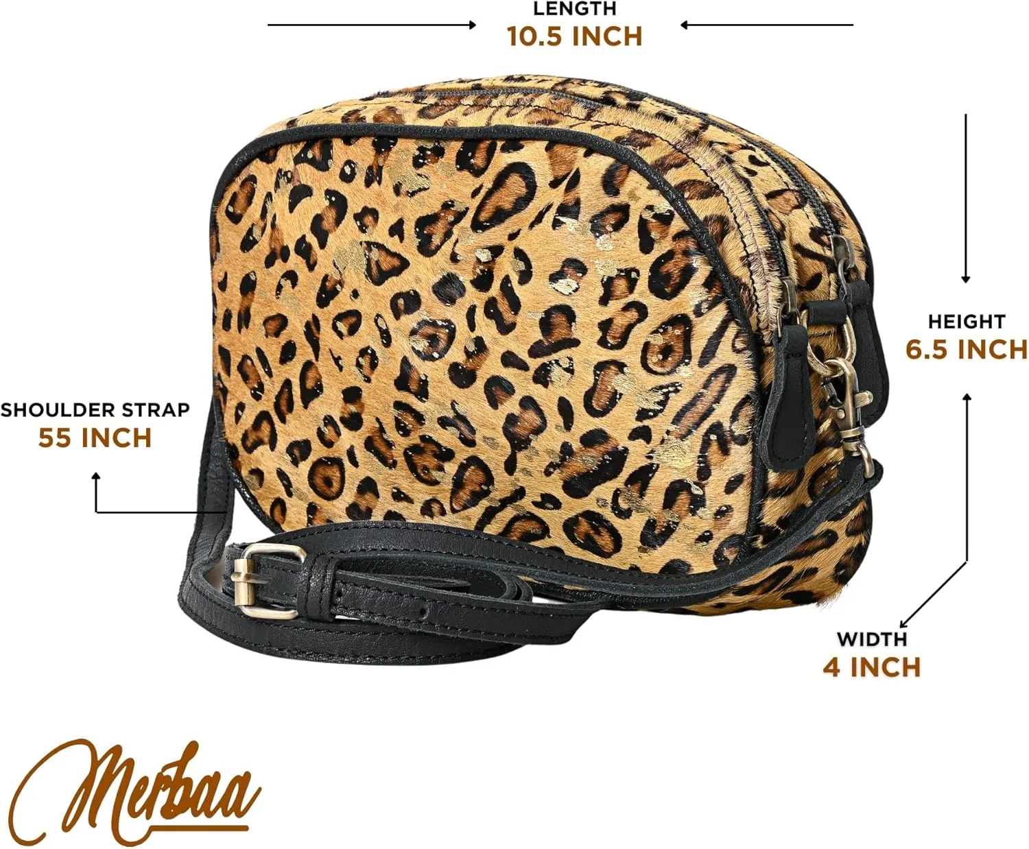 Hantooled Womens Leather Leopard Clutch Shoulder Cross body Fur HandBags Ethnic Customs Leather Purse Classic Bag