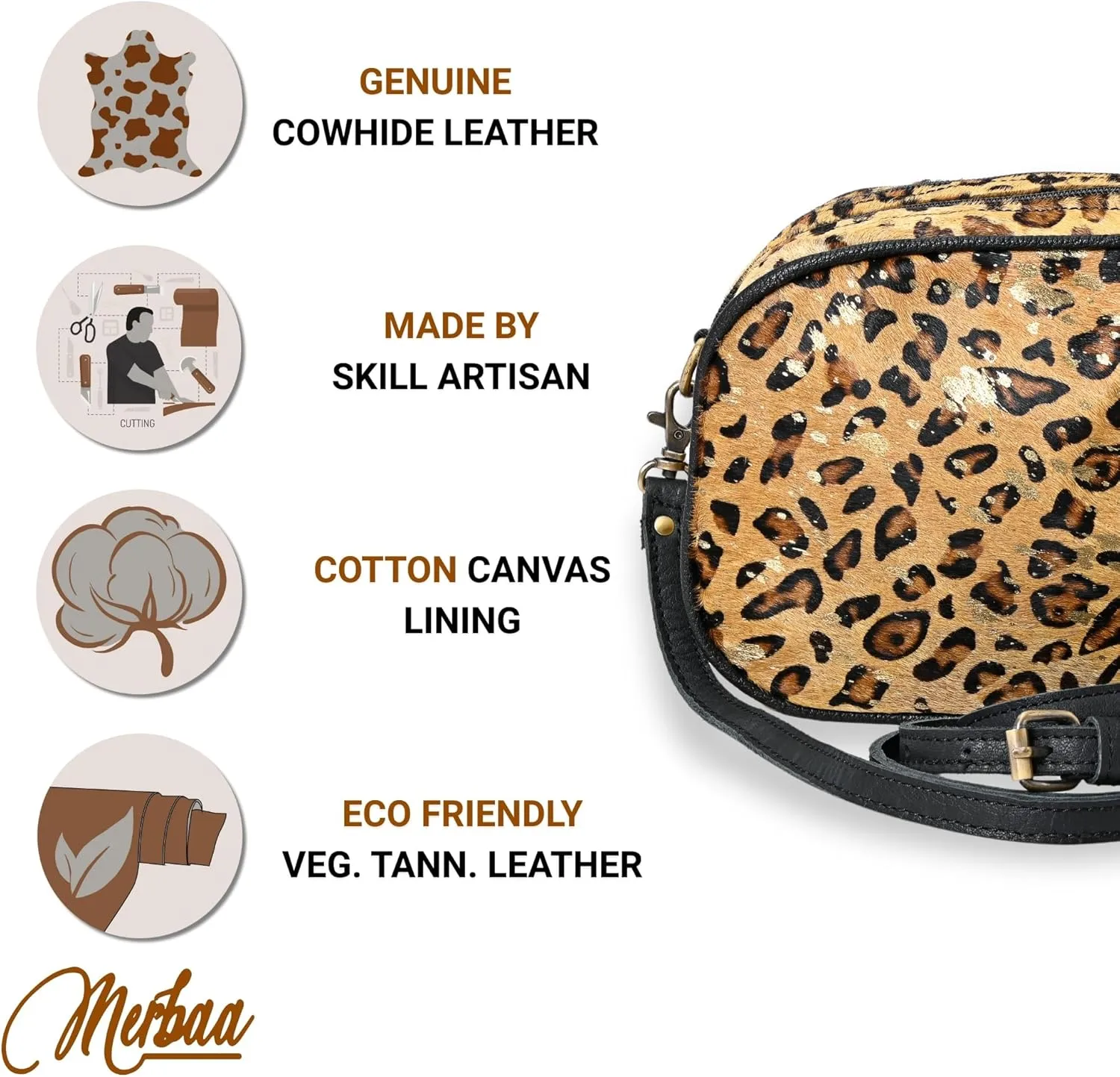 Hantooled Womens Leather Leopard Clutch Shoulder Cross body Fur HandBags Ethnic Customs Leather Purse Classic Bag