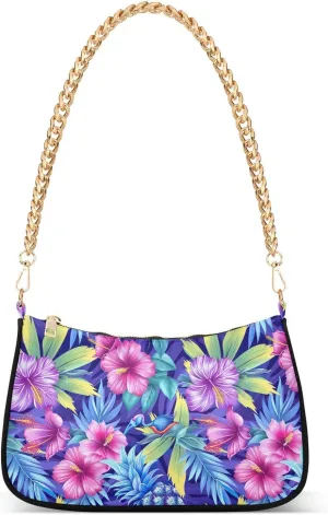 Hobo Bags for Women Floral Pineapple Tropical Tote Purses Small Handbags with Chain 20855032