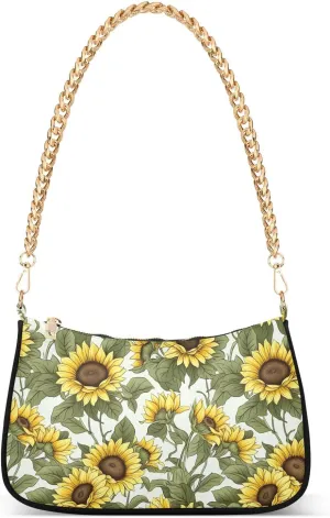 Hobo Bags for Women Flowers Sunflower Tote Purses Small Handbags with Chain 20857594
