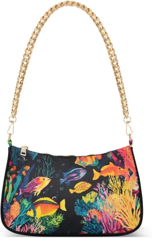 Hobo Bags for Women Ocean Tropical Fish Coral Tote Purses Small Handbags with Chain 20860951