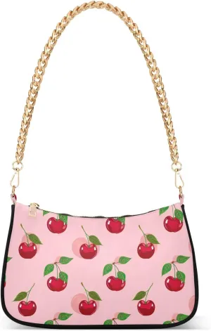 Hobo Bags for Women Red Cherry Pink Tote Purses Small Handbags with Chain 20855397