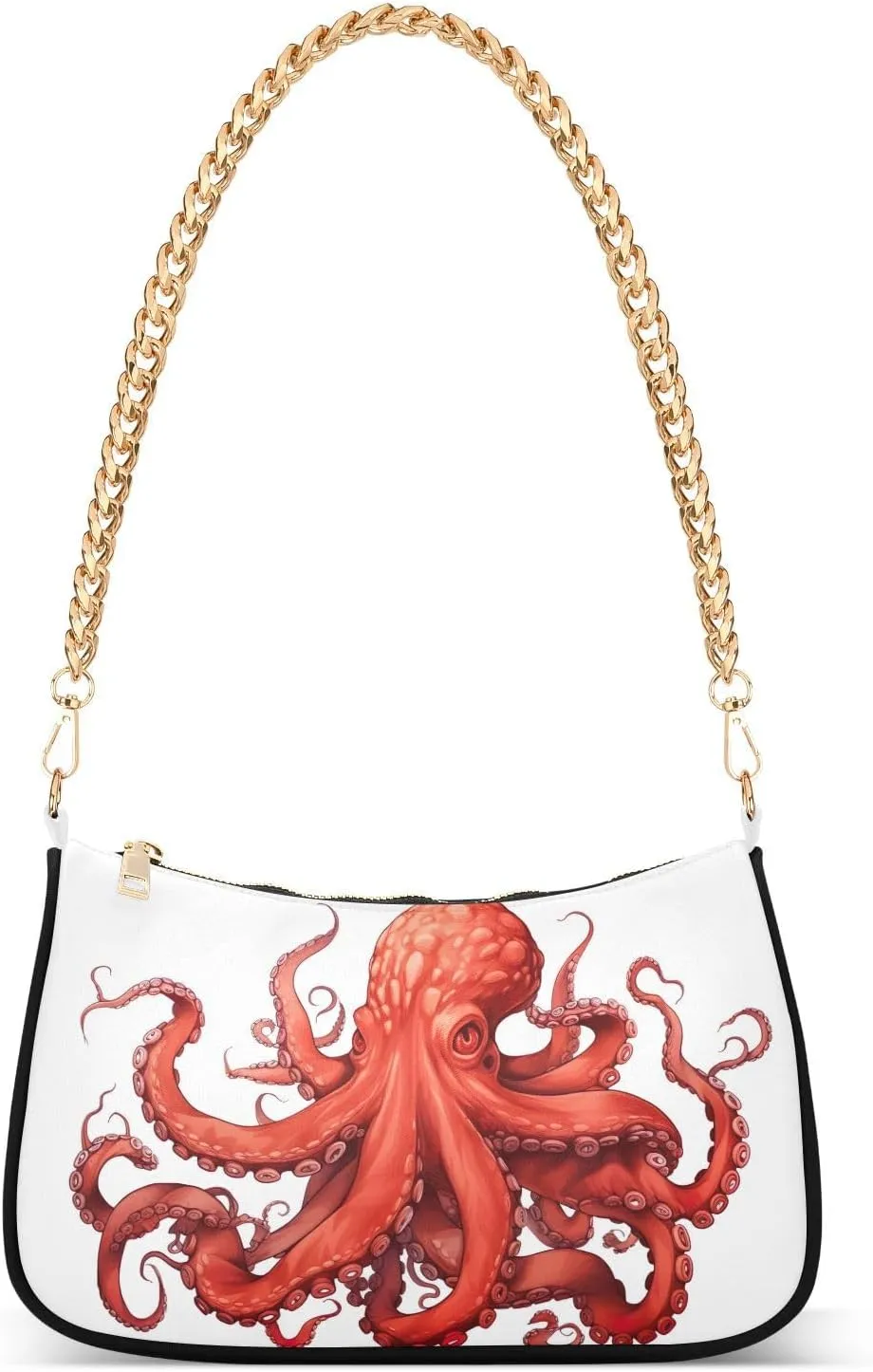 Hobo Bags for Women Red Octopus Tote Purses Small Handbags with Chain 20853435