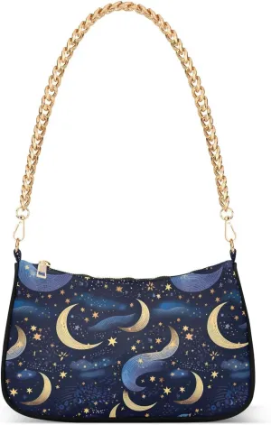 Hobo Bags for Women Stars and Moon Tote Purses Small Handbags with Chain 20853761