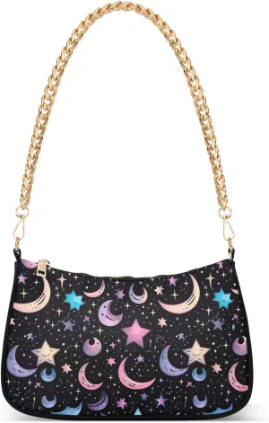 Hobo Bags for Women Stars and Moon Tote Purses Small Handbags with Chain 20853813