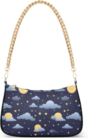 Hobo Bags for Women Stars and Moon Tote Purses Small Handbags with Chain 20853948
